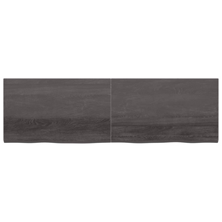 Bathroom Countertop Dark Brown 200x60x(2-4) cm Treated Solid Wood - Giant Lobelia