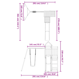 Outdoor Playset Impregnated Wood Pine - Giant Lobelia