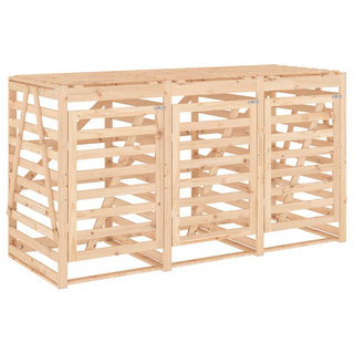 Triple Wheelie Bin Storage Solid Wood Pine - Giant Lobelia