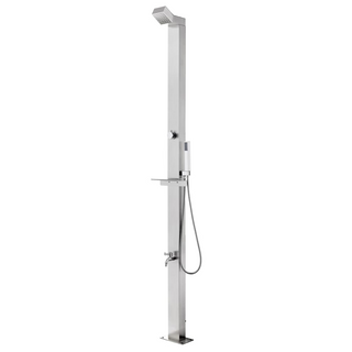 vidaXL Garden Shower 220 cm Stainless Steel - Giant Lobelia