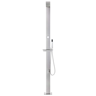 vidaXL Garden Shower 220 cm Stainless Steel - Giant Lobelia