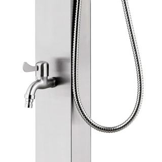 vidaXL Garden Shower 220 cm Stainless Steel - Giant Lobelia