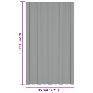 vidaXL Roof Panels 36 pcs Galvanised Steel Grey 80x45 cm - Giant Lobelia