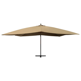 Cantilever Umbrella with Wooden Pole 400x300 cm Taupe - Giant Lobelia