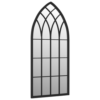 Garden Mirror Black 100x45 cm Iron for Outdoor Use - Giant Lobelia