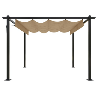 Garden Gazebo with Retractable Roof 3x3 m Taupe - Giant Lobelia