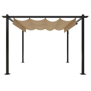 Garden Gazebo with Retractable Roof 3x3 m Taupe - Giant Lobelia