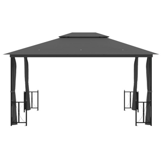 Gazebo with Sidewalls&Double Roofs 3x4 m Anthracite - Giant Lobelia