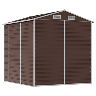 vidaXL Garden Shed Brown 191x215x198 cm Galvanised Steel - Giant Lobelia