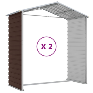 vidaXL Garden Shed Brown 191x215x198 cm Galvanised Steel - Giant Lobelia