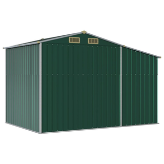 vidaXL Garden Shed Green 277x192.5x179 cm Galvanised Steel - Giant Lobelia