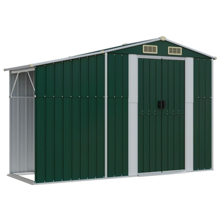 vidaXL Garden Shed Green 277x192.5x179 cm Galvanised Steel - Giant Lobelia