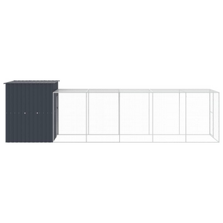 Chicken Cage with Run Anthracite 165x659x181 cm Galvanised Steel - Giant Lobelia