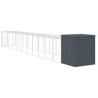 Chicken Cage with Run Anthracite 165x1271x181 cm Galvanised Steel - Giant Lobelia