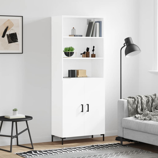 vidaXL Highboard White 69.5x34x180 cm Engineered Wood - Giant Lobelia