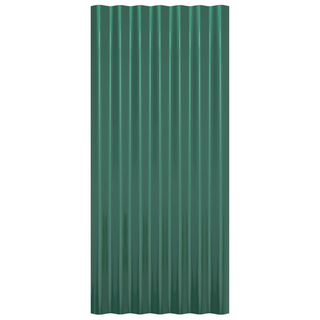 vidaXL Roof Panels 36 pcs Powder-coated Steel Green 80x36 cm - Giant Lobelia