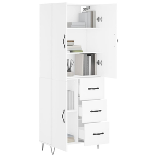 vidaXL Highboard White 69.5x34x180 cm Engineered Wood - Giant Lobelia