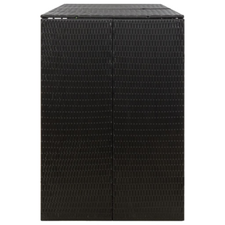 Triple Wheelie Bin Shed Black 207x80x117 cm Poly Rattan - Giant Lobelia