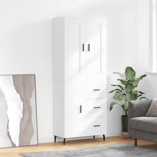 vidaXL Highboard White 69.5x34x180 cm Engineered Wood - Giant Lobelia