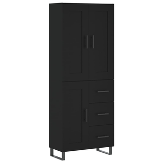 vidaXL Highboard Black 69.5x34x180 cm Engineered Wood - Giant Lobelia