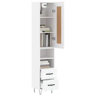 vidaXL Highboard White 34.5x34x180 cm Engineered Wood - Giant Lobelia