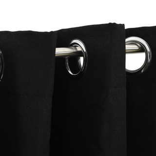 vidaXL Linen-Look Blackout Curtains with Grommets Black 290x245cm - Giant Lobelia