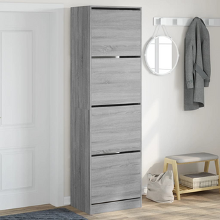 vidaXL Shoe Cabinet with 4 Flip-Drawers Grey Sonoma 60x42x204 cm - Giant Lobelia