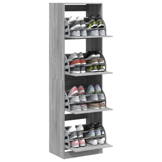 vidaXL Shoe Cabinet with 4 Flip-Drawers Grey Sonoma 60x42x204 cm - Giant Lobelia