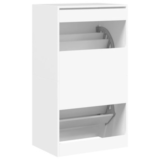 vidaXL Shoe Cabinet with 2 Flip-Drawers White 60x42x108 cm - Giant Lobelia