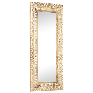 vidaXL Hand-Carved Mirror 110x50x2.6 cm Solid Mango Wood - Giant Lobelia