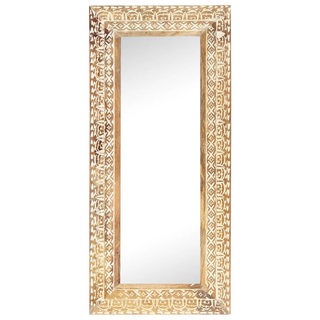 vidaXL Hand-Carved Mirror 110x50x2.6 cm Solid Mango Wood - Giant Lobelia