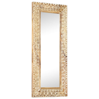 vidaXL Hand-Carved Mirror 110x50x2.6 cm Solid Mango Wood - Giant Lobelia