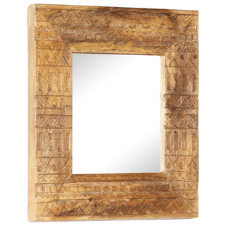 vidaXL Hand-Carved Mirror 50x50x2.5 cm Solid Mango Wood - Giant Lobelia