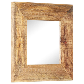 vidaXL Hand-Carved Mirror 50x50x2.5 cm Solid Mango Wood - Giant Lobelia