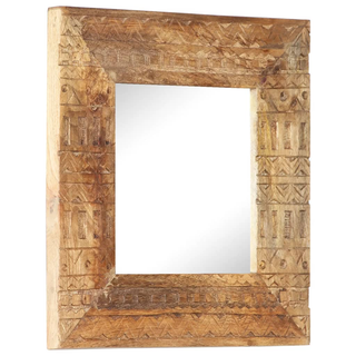 vidaXL Hand-Carved Mirror 50x50x2.5 cm Solid Mango Wood - Giant Lobelia