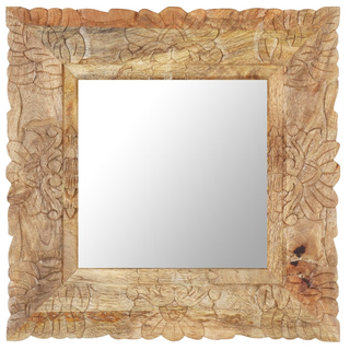 vidaXL Mirror 50x50 cm Solid Mango Wood - Giant Lobelia