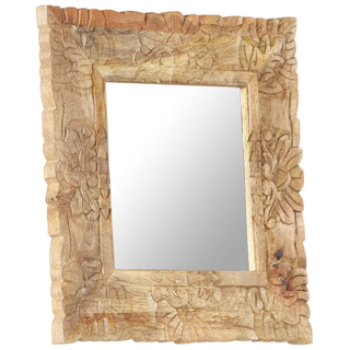 vidaXL Mirror 50x50 cm Solid Mango Wood - Giant Lobelia