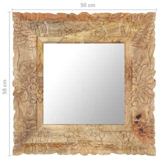 vidaXL Mirror 50x50 cm Solid Mango Wood - Giant Lobelia