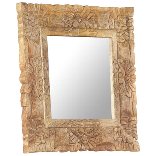 vidaXL Mirror 50x50 cm Solid Mango Wood - Giant Lobelia