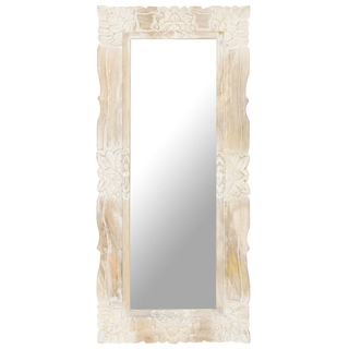 vidaXL Mirror White 110x50 cm Solid Mango Wood - Giant Lobelia