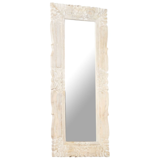 vidaXL Mirror White 110x50 cm Solid Mango Wood - Giant Lobelia