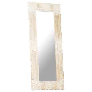 vidaXL Mirror White 110x50 cm Solid Mango Wood - Giant Lobelia