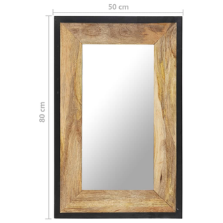 vidaXL Mirror 80x50 cm Solid Mango Wood - Giant Lobelia