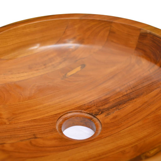 Basin Solid Teak Wood Φ40x10 cm - Giant Lobelia