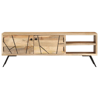 vidaXL TV Cabinet 110x30x40 cm Solid Mango Wood - Giant Lobelia