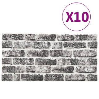 3D Wall Panels with Dark Grey Brick Design 10 pcs EPS - Giant Lobelia