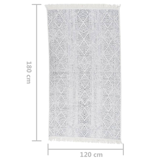 vidaXL Rug Light Grey 120x180 cm Cotton - Giant Lobelia