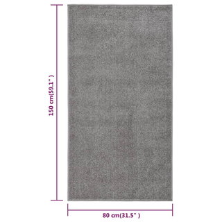 vidaXL Rug Short Pile 80x150 cm Grey - Giant Lobelia