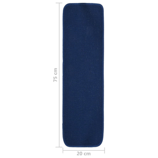 Anti Slip Stair Mats 15 pcs 75x20 cm Navy Blue Rectangular - Giant Lobelia