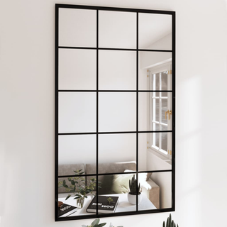 vidaXL Wall Mirror Black 100x60 cm Metal - Giant Lobelia